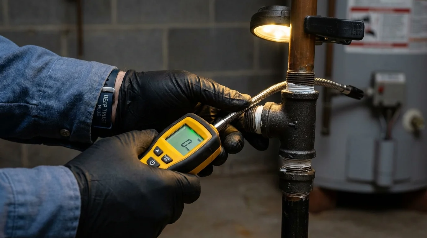 Gas leak detection with electronic sniffer by Johns Plumbing LLC in Gibsonia